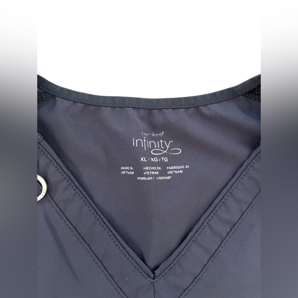 Cherokee Infinity Mock Wrap Scrub Top Extra Large XL Gray - Picture 6 of 6